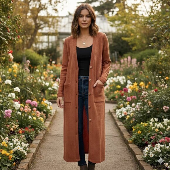 NWT The Good Jane Amber Something Long Lightweight Cardigan...
